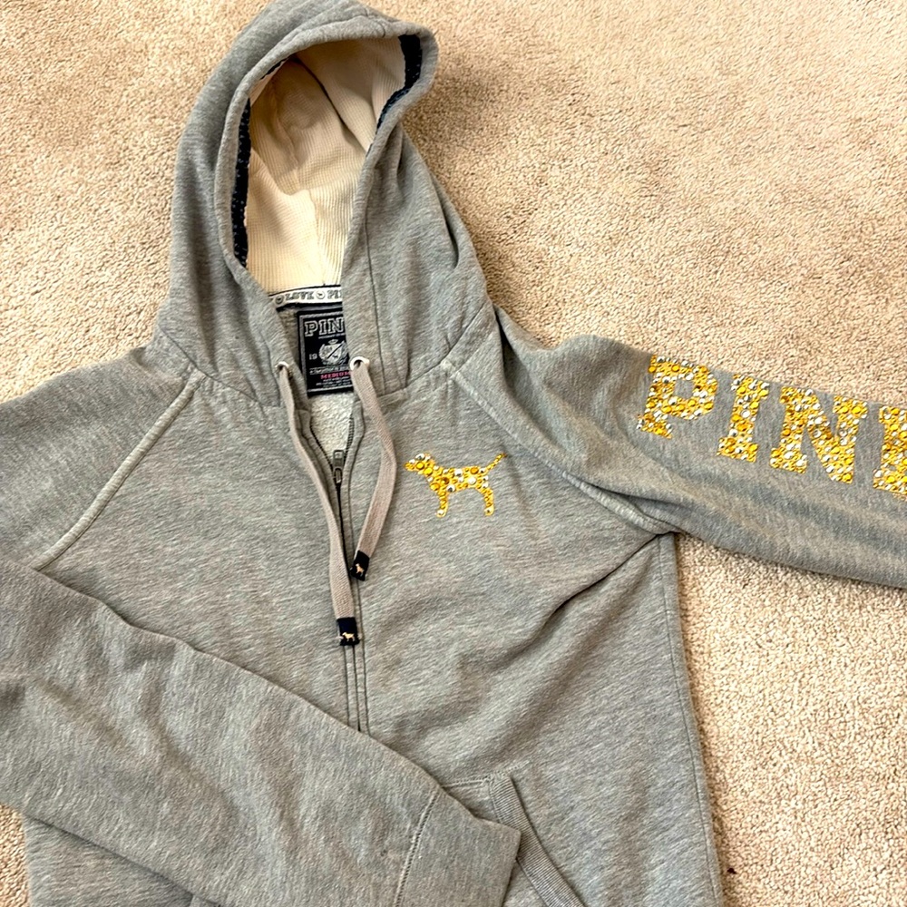 Vintage victoria’s Secret rhinestone piece zip up sweatshirt